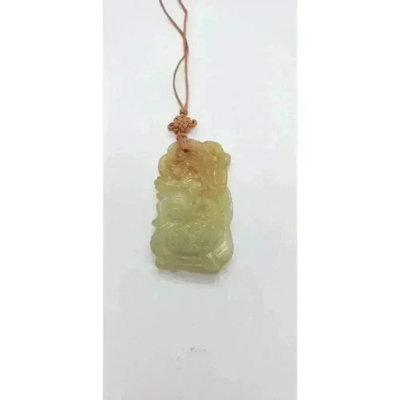 Vintage Jade Hand Carved necklace Pendant Necklace Peacock Beauty Luck Symbol - Picture 5 of 16